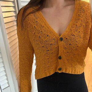 American Eagle Mustard Yellow Cardigan